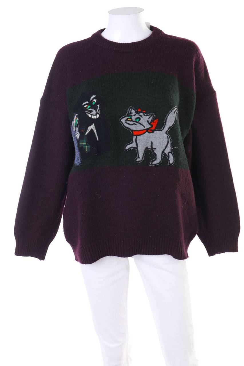 Carou VINTAGE Strick-Pullover aus Woll-Mix mit Print
