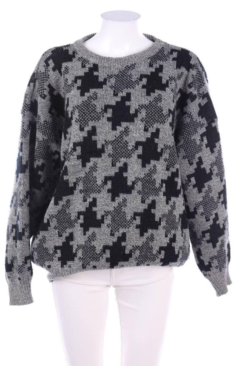 Carou VINTAGE Strick-Pullover mit Hahnentritt-Muster
