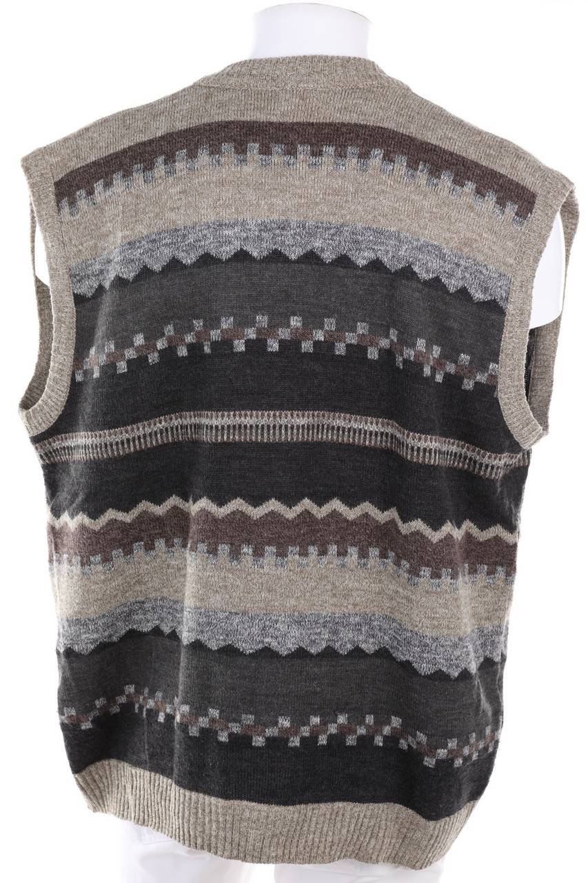Carou VINTAGE Strick-Weste Aus Schurwoll-Mix Mit Muster
