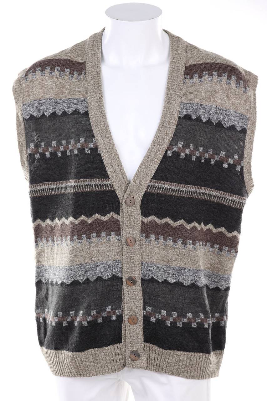 Carou VINTAGE Strick-Weste aus Schurwoll-Mix mit Muster