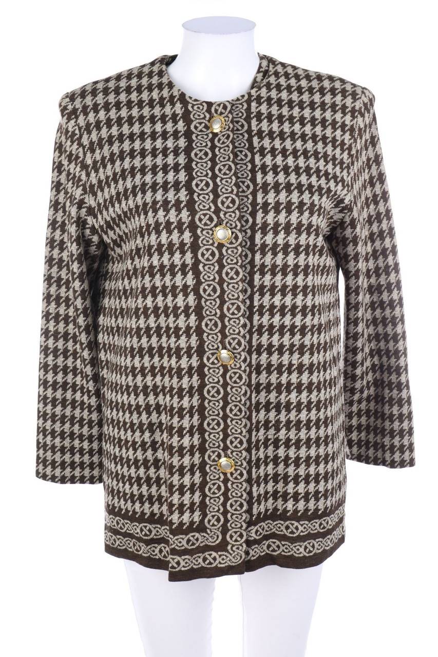 Carou VINTAGE Twinset Aus Woll-Mix Mit Hahnentritt-Muster