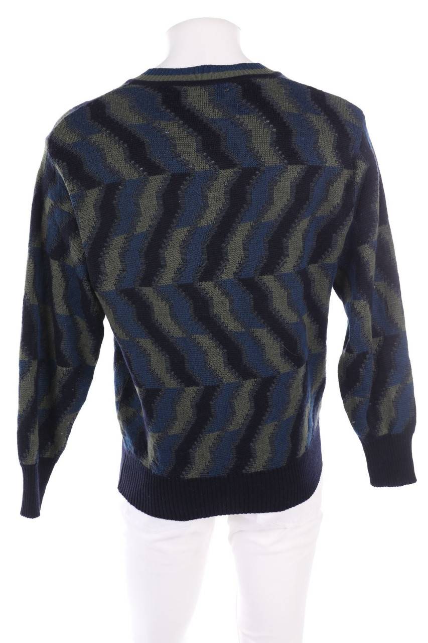 Carou VINTAGE V-Neck-Pullover Aus Schurwoll-Mix Mit Geometrischem Muster