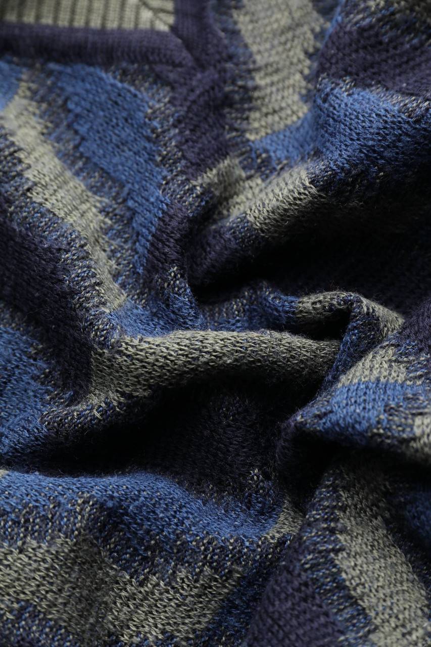 Carou VINTAGE V-Neck-Pullover Aus Schurwoll-Mix Mit Geometrischem Muster