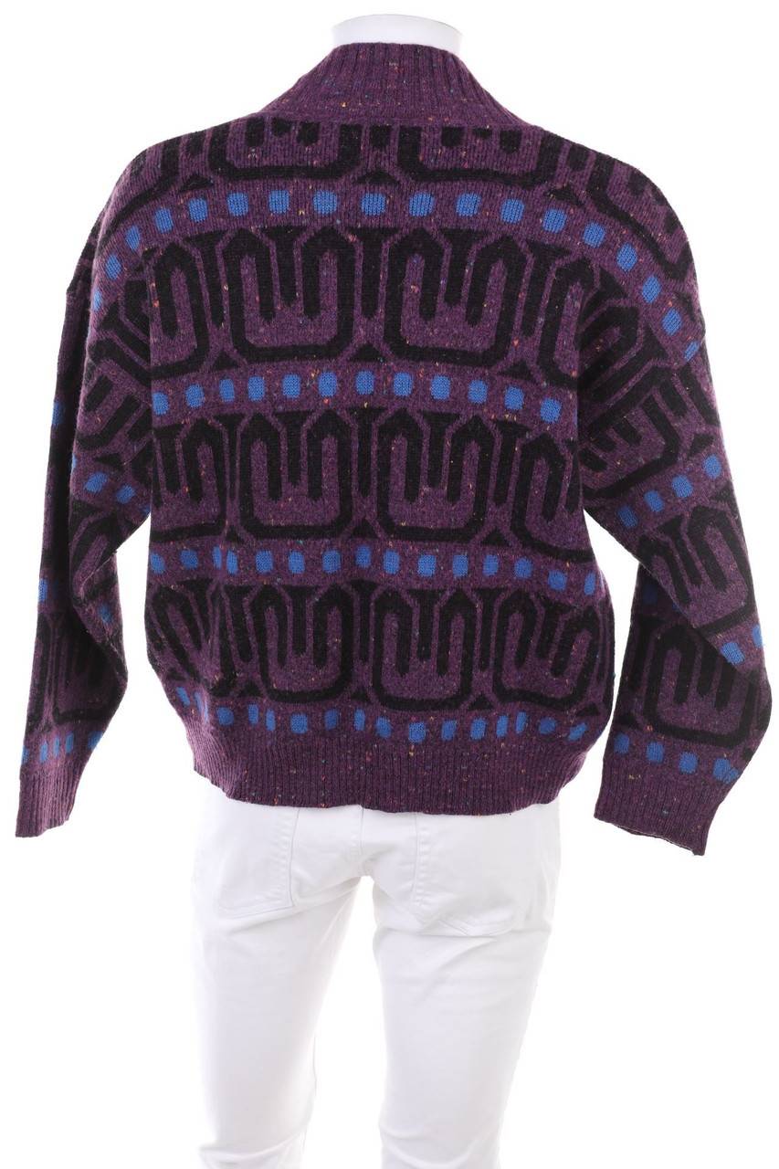 Carou VINTAGE V-Neck-Pullover Aus Woll-Mix Mit Muster