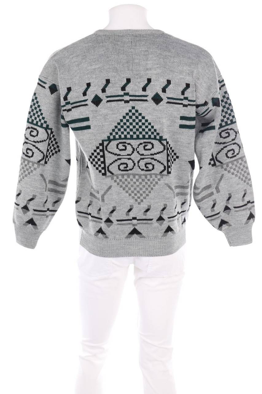 Carou VINTAGE V-Neck-Pullover Mit Geometrischem Muster