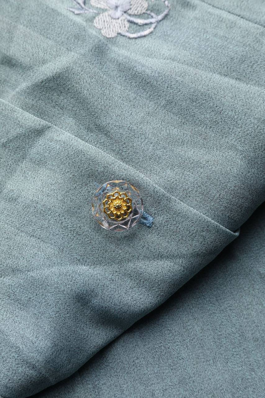 Carou VINTAGE Vintage-50s-Kleid Mit Stickereien Zum Knoten