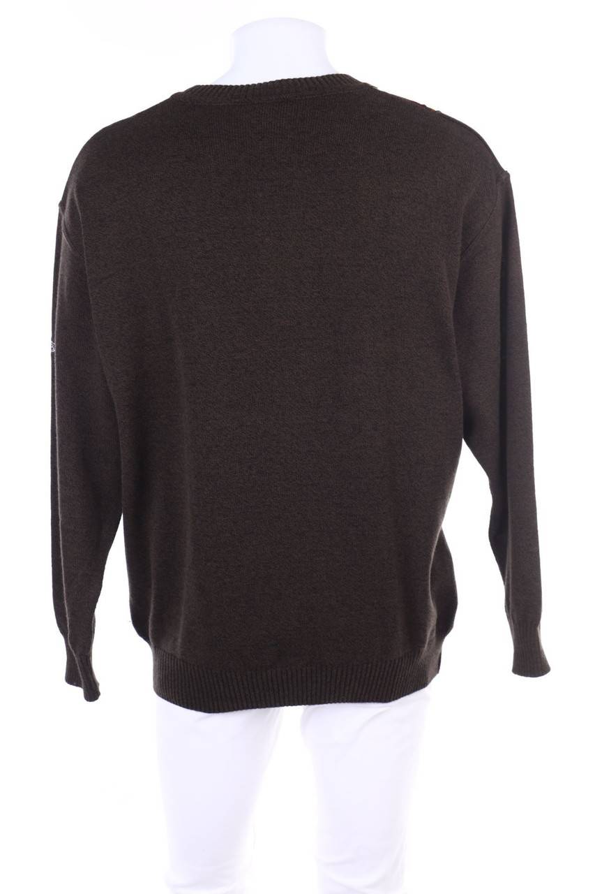 Carou VINTAGE Vintage-Pullover Mit Kunstleder-Details