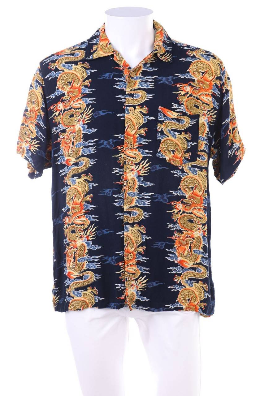 Carou VINTAGE Vintage-Y2K-Kurzarm-Hemd mit Animal-Print