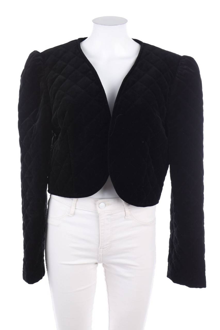 Carou vittoria ventura Cropped-Blazer-Jacke aus Samt mit Steppung