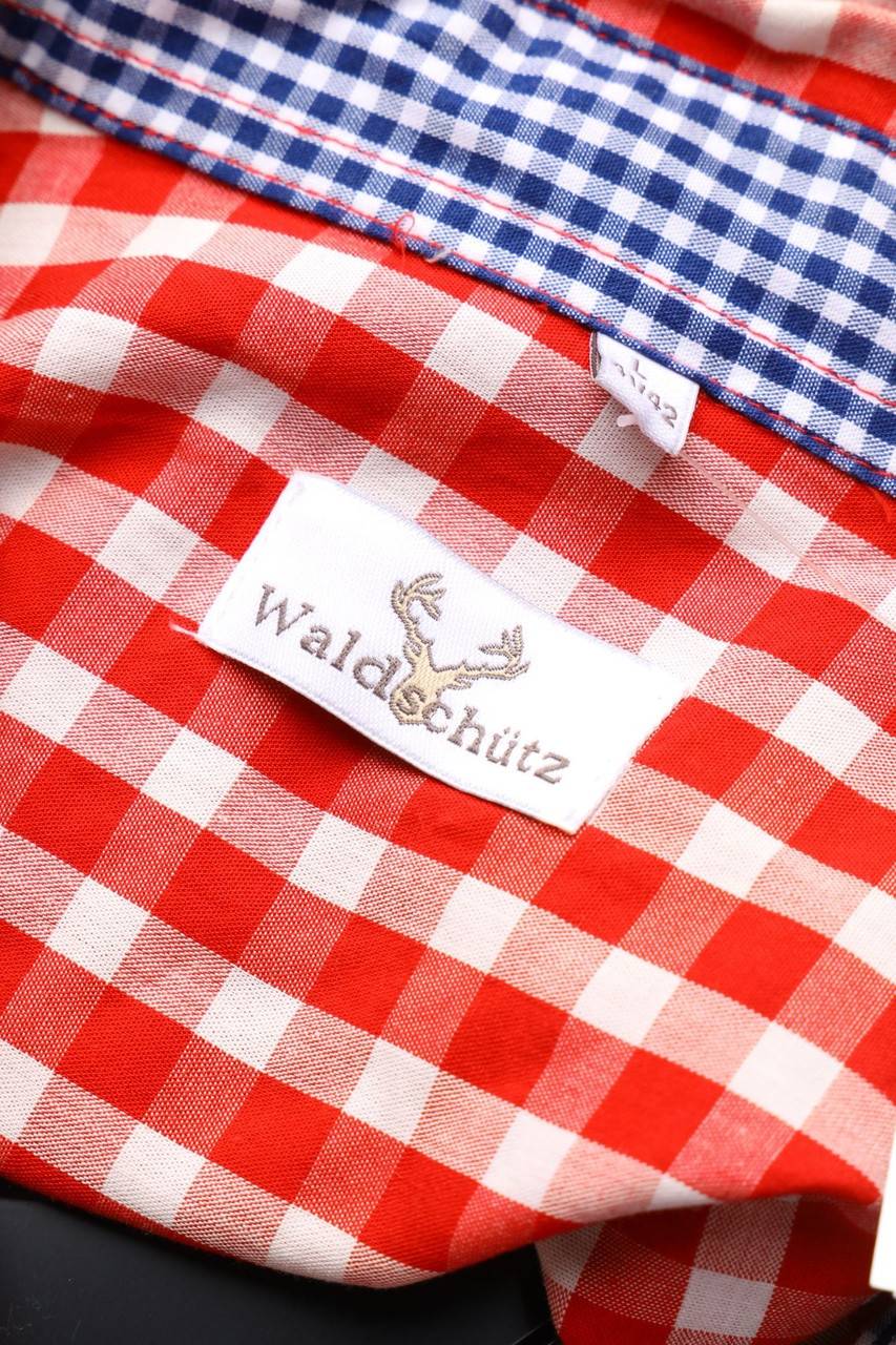 Carou Waldschütz Karo-Trachten-Hemd Mit Logo-Stickerei