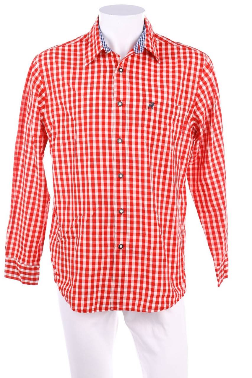 Carou Waldschütz Karo-Trachten-Hemd mit Logo-Stickerei