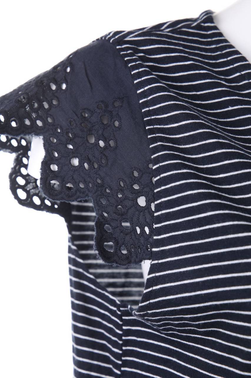Carou WOMEN Essentials By Tchibo Streifen-Kurzarm-Shirt Mit Spitzen-Einsatz