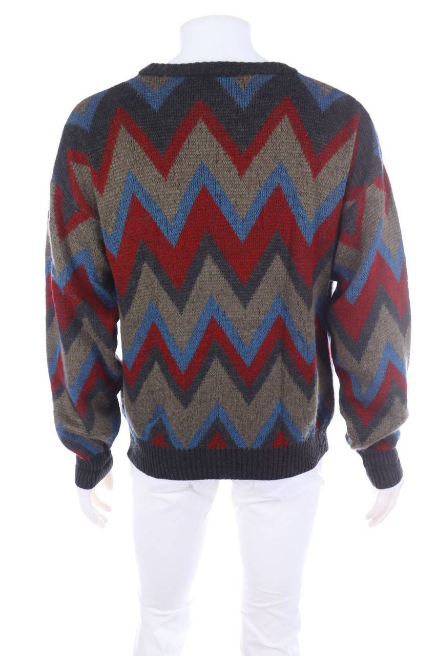Carou YVES SAINT LAURENT Vintage-Pullover Aus Woll-Mix Mit Zickzack-Muster