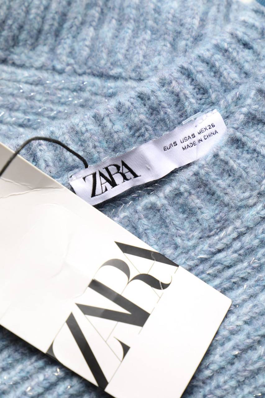 Carou ZARA Cropped-Glitzer-Strick-Pullover Mit Wolle