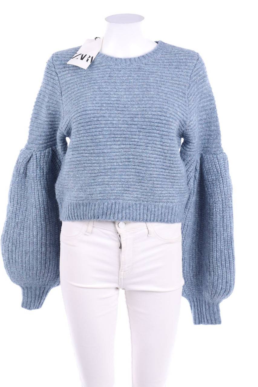 Carou ZARA Cropped-Glitzer-Strick-Pullover mit Wolle