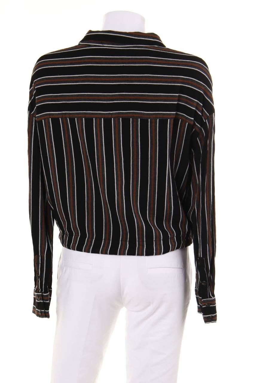 Carou ZARA Cropped-Hemd-Bluse Mit überschnittener Schulter