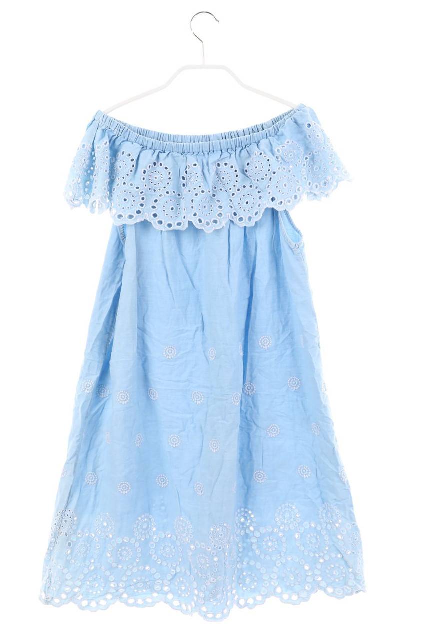 Carou Zara Girls Denim-Carmen-Kleid Mit Stickereien