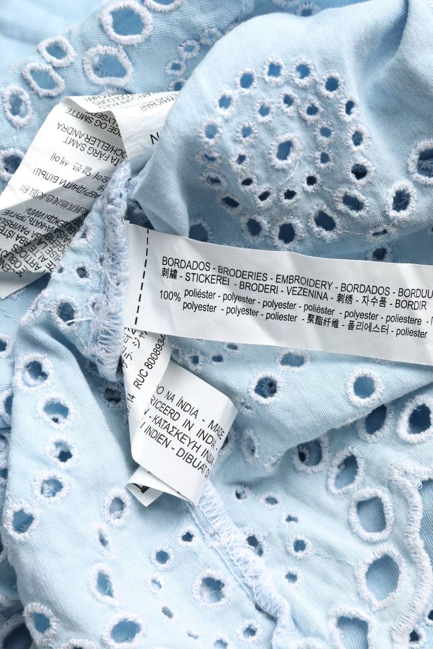 Carou Zara Girls Denim-Carmen-Kleid Mit Stickereien