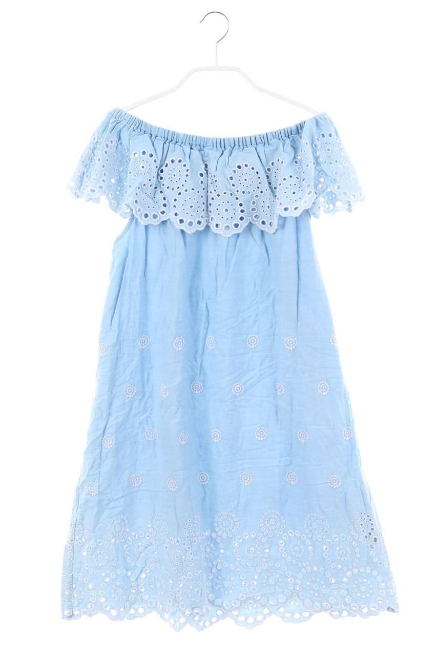 Carou Zara Girls Denim-Carmen-Kleid mit Stickereien