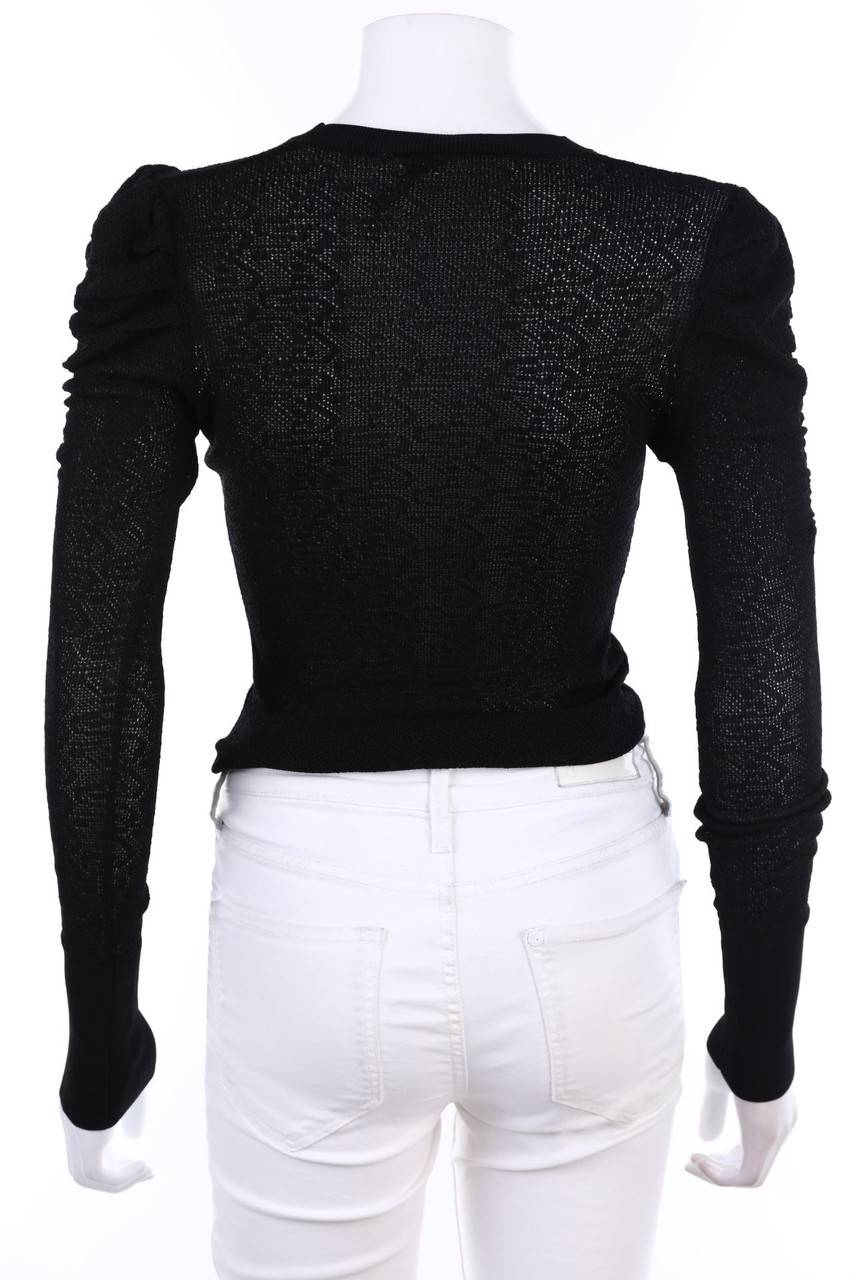 Carou ZARA Longsleeve-Shirt Aus Lochstrick Mit Raffungen