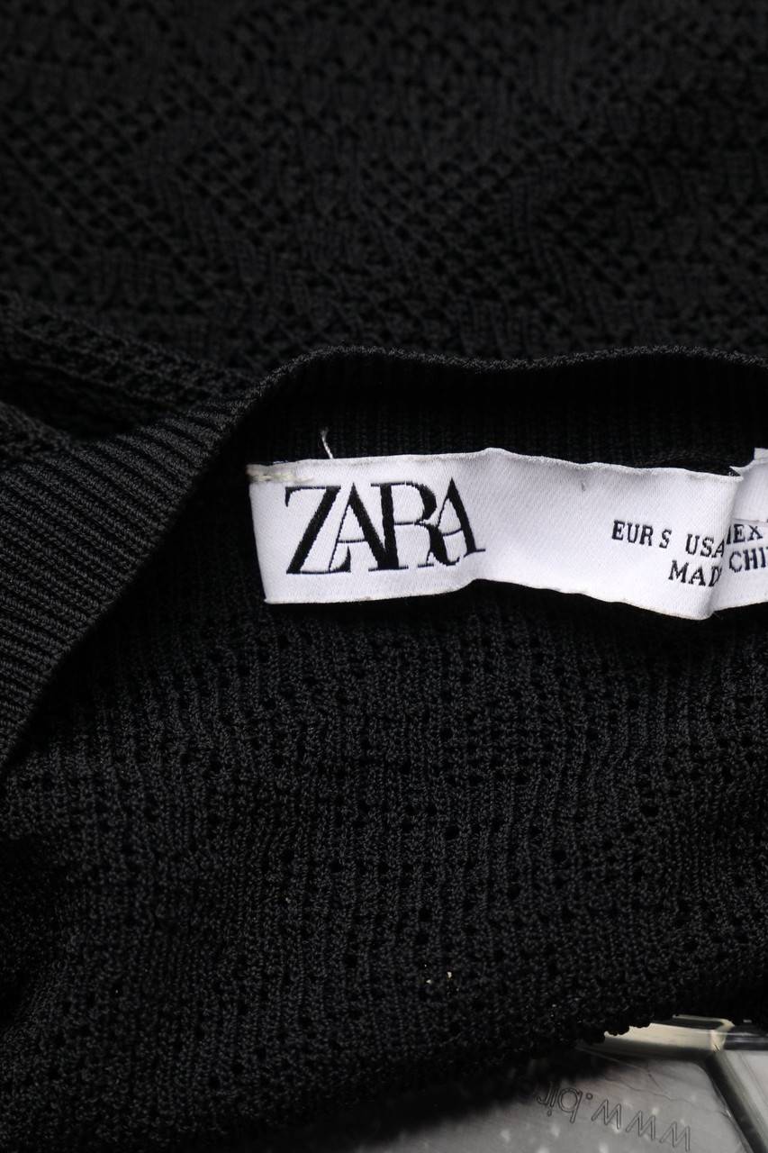 Carou ZARA Longsleeve-Shirt Aus Lochstrick Mit Raffungen