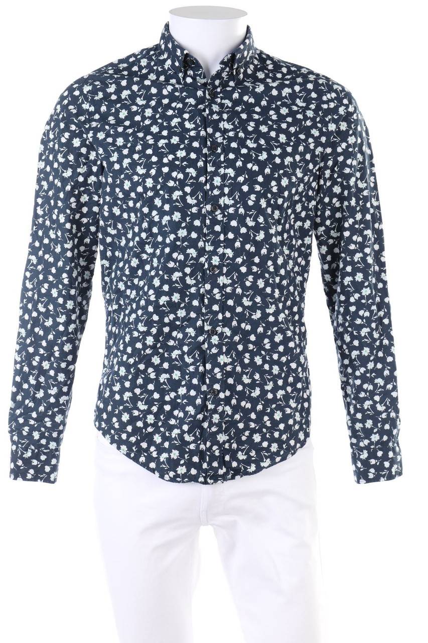 Carou ZARA MAN Button-down-Hemd aus Baumwolle mit floralem Muster