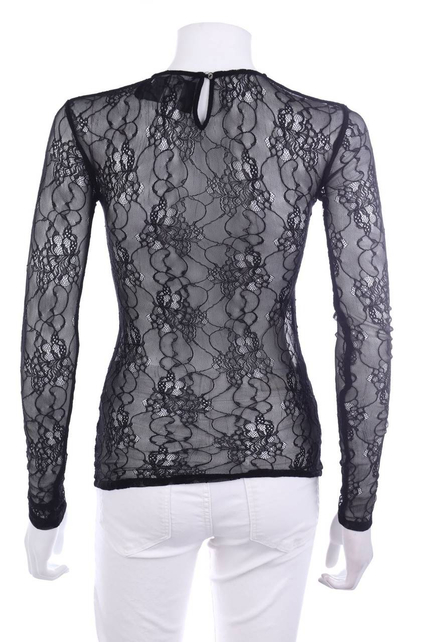 Carou ZARA Stretch-Longsleeve-Shirt Aus Spitze Mit Keyhole