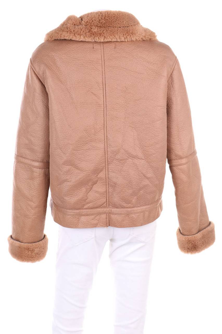 Carou Zara Trafaluc Outerwear Collection Kunstlederjacke Mit Fake Fur-Besatz