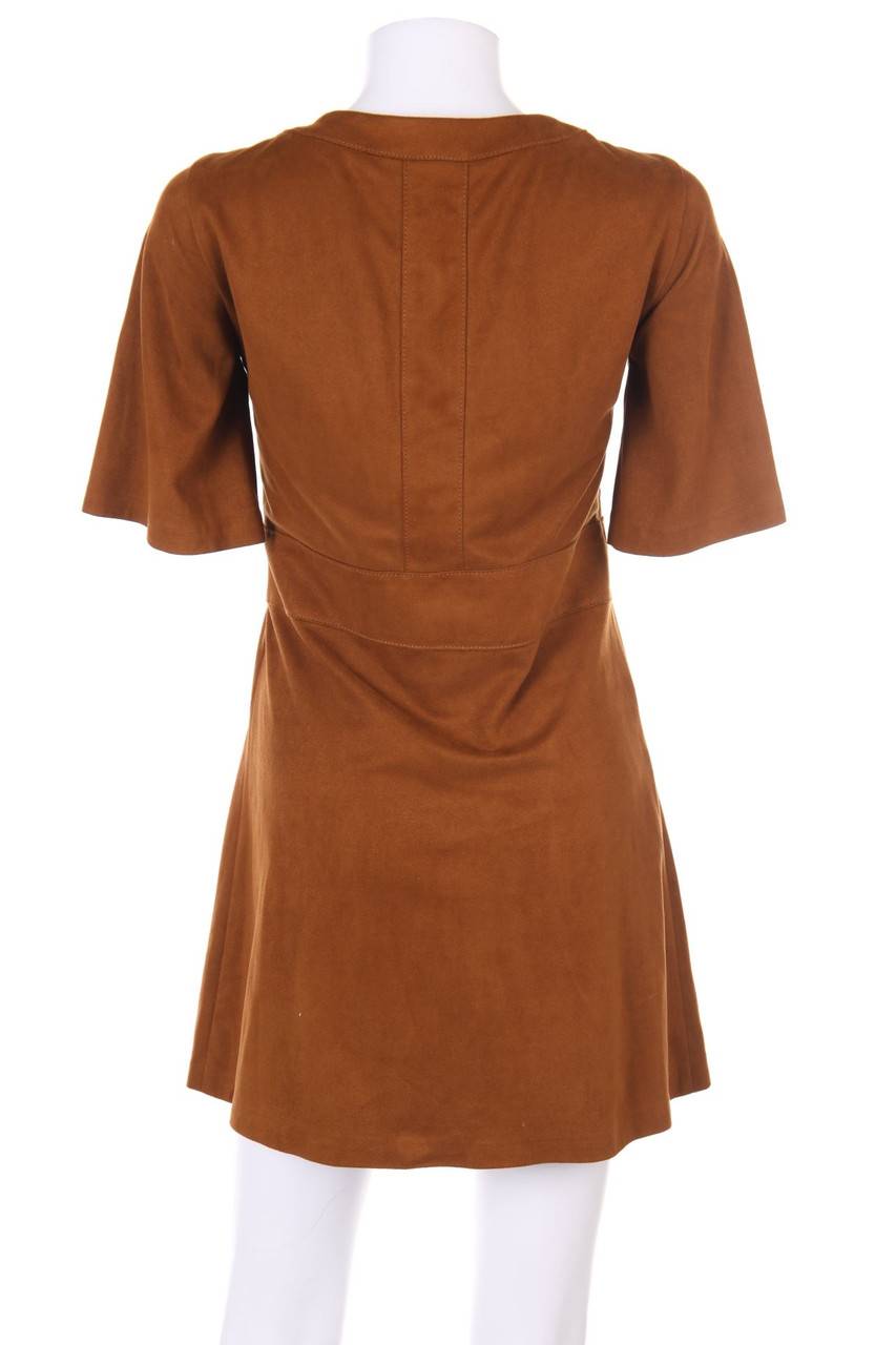 Carou ZARA TRF Faux Leather-Kleid Mit Aufgesetzten Taschen