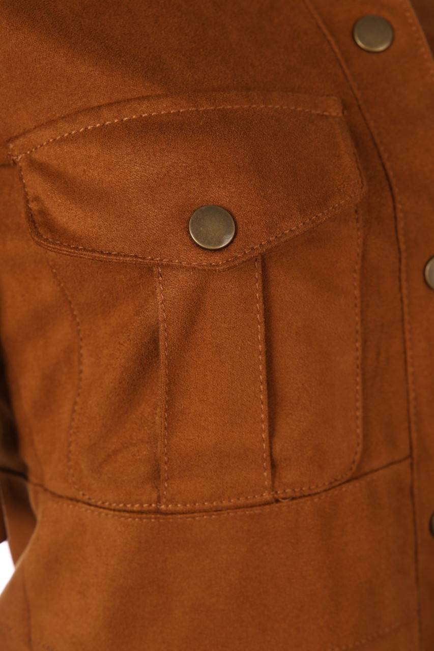 Carou ZARA TRF Faux Leather-Kleid Mit Aufgesetzten Taschen