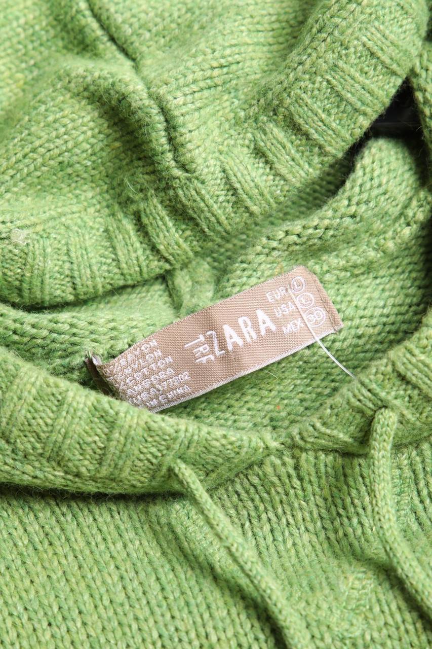 Carou ZARA TRF Strick-Kapuzen-Weste Mit Logo-Stickerei