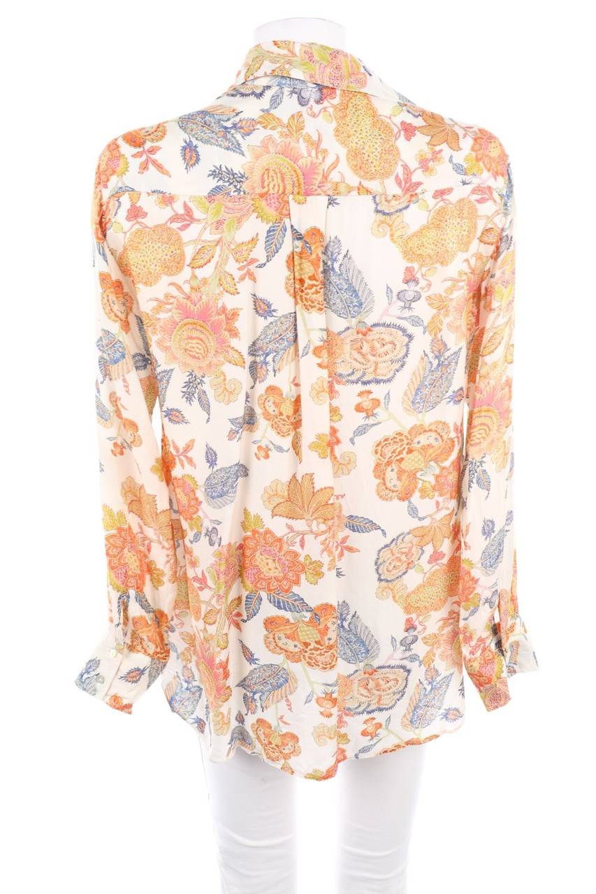 Carou ZARA WOMAN Print-Hemd-Bluse Mit Roll-up-Manschette