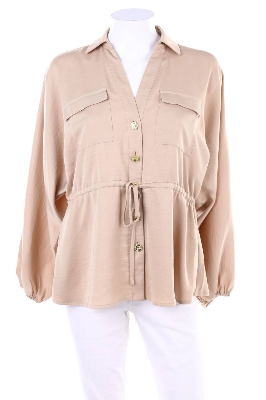 Carou zebra Bluse im Safari-Stil mit Batwing-Ärmeln