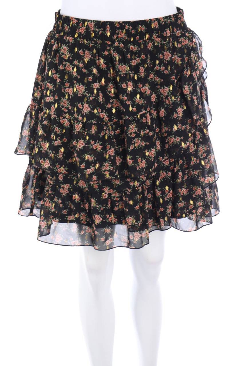 Carou zebra Minirock im Layer Look mit Blumen-Print