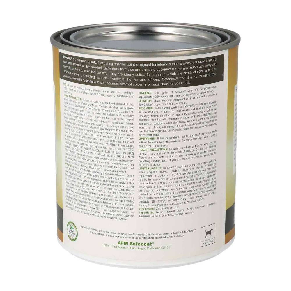 Afm Safecoat Semi-Gloss Paint (White) - Zero VOC