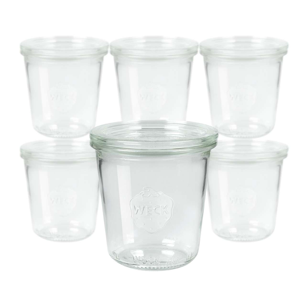 weck alarm clock jars 290 ml - 6 pieces economy pack - RR 80 with lid