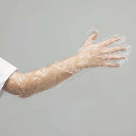 allermed Disposable Plastic Gloves Extra Long