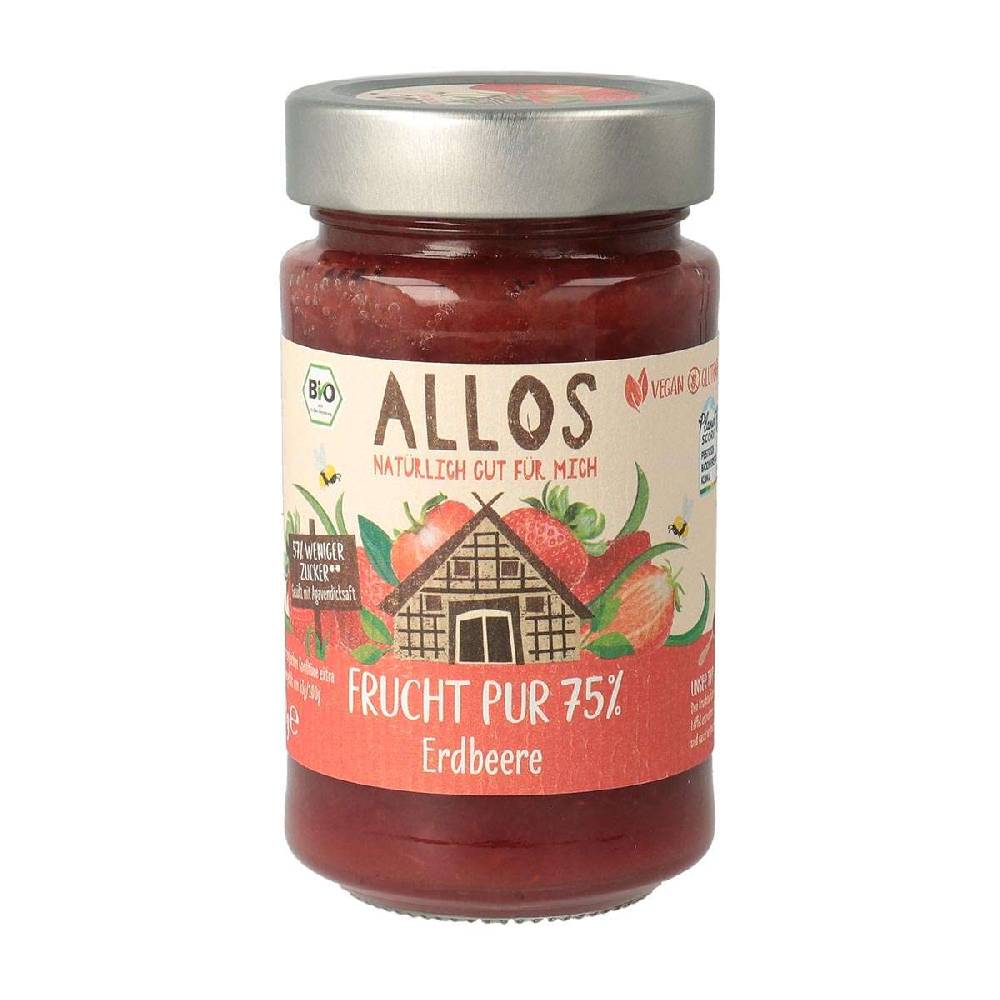 allos Allos fruit pure strawberry fruit spread with 75% fruit content