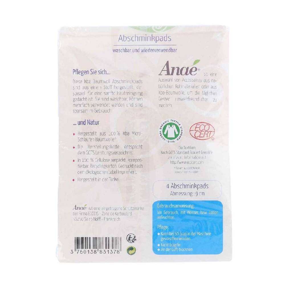 Anae Anae Make-up Remover Pads - Reusable From Certified Organic Cotton