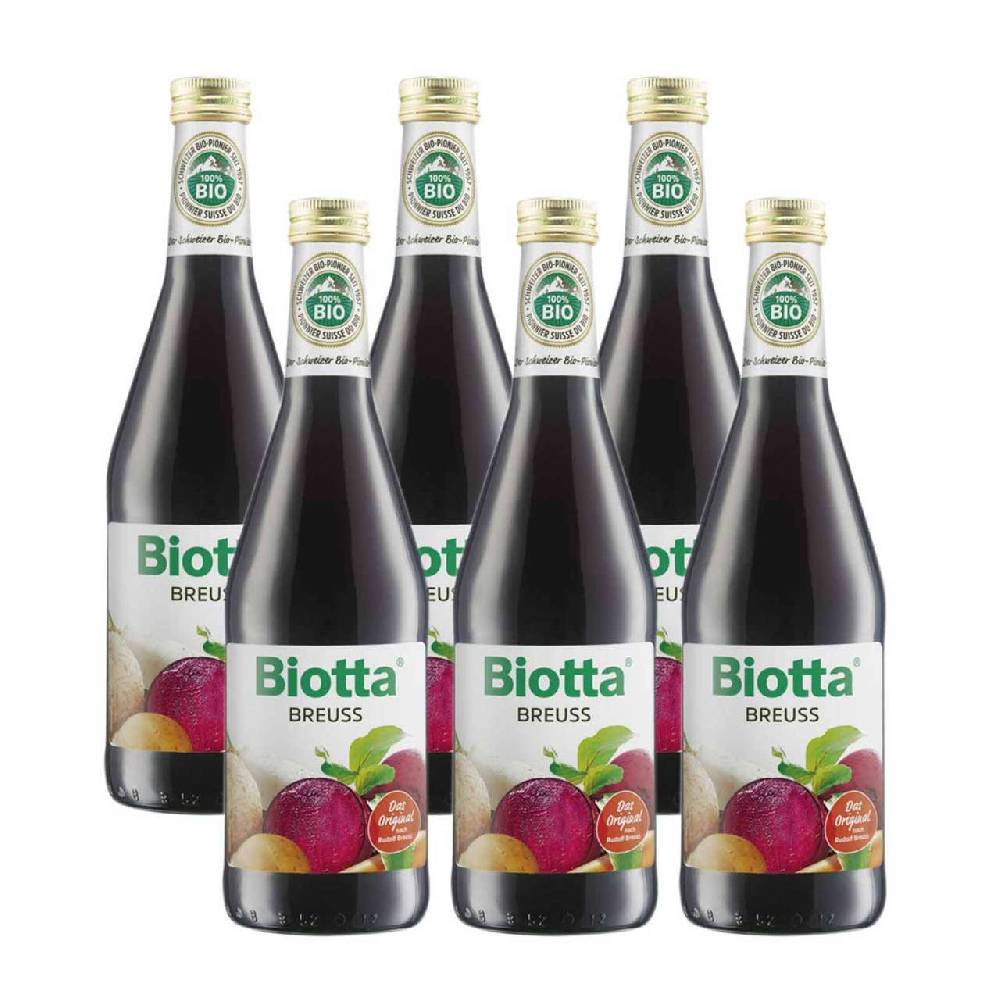 biotta Breuss Organic Vegetable Juice, 6x500 ml