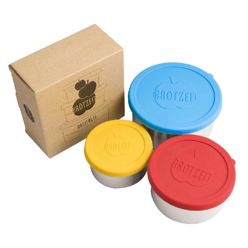 Brotzeit Brotzeit Dreierlei, Set Of 3 Food Boxes, Stainless Steel