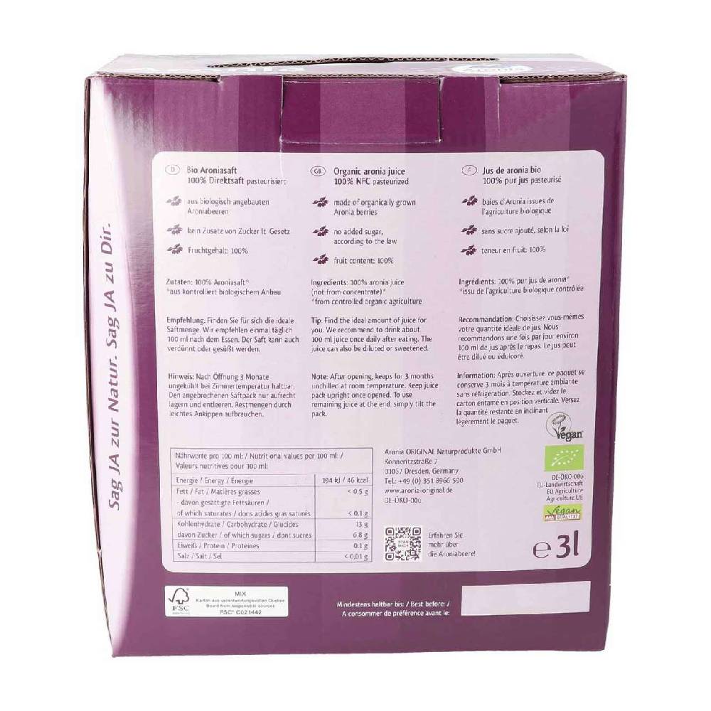 Aronia-original Buy Aronia Juice 3 L Storage Box With Organic Aronia Berry Juice