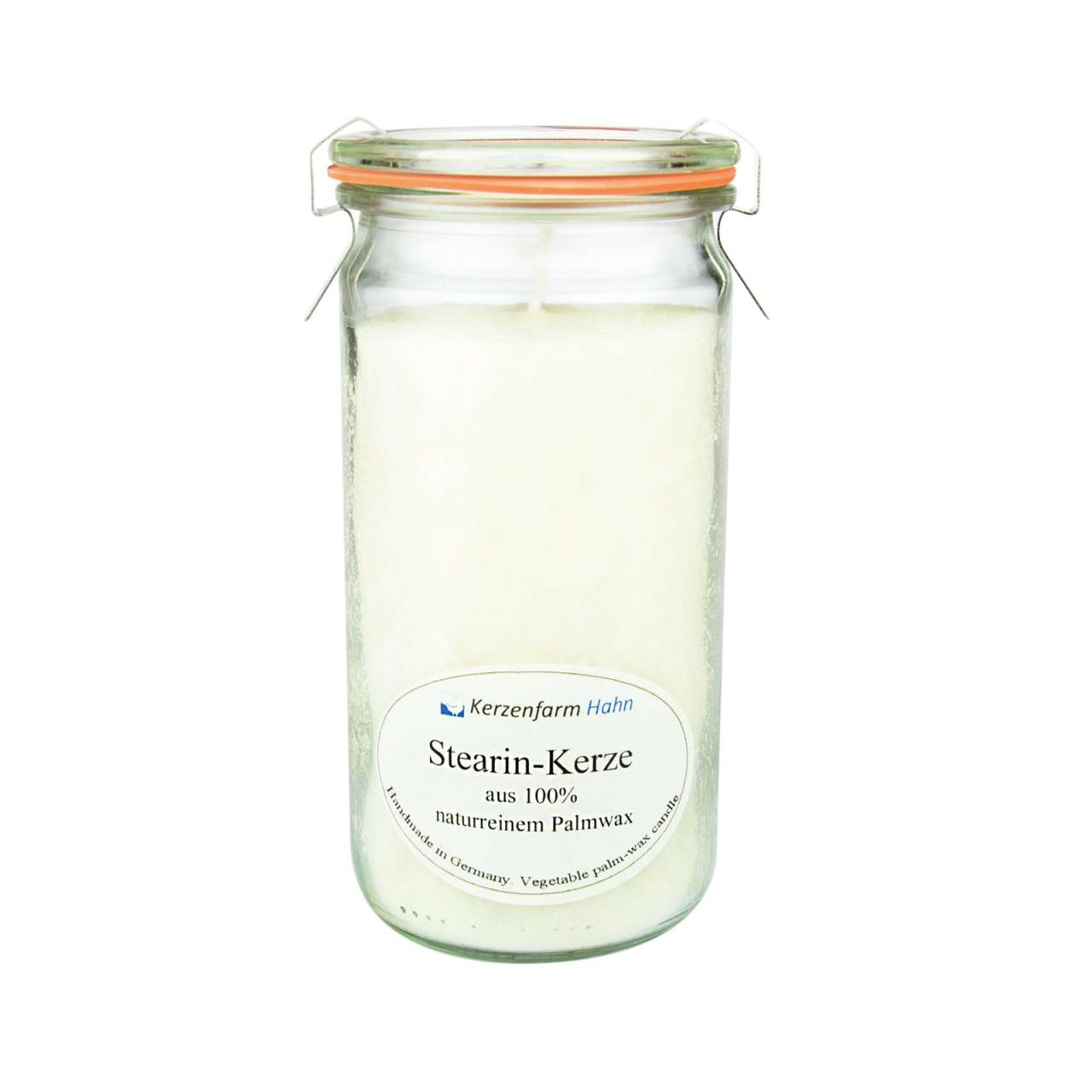 purenature Candle in a preserving jar made of low soot vegetable stearin
