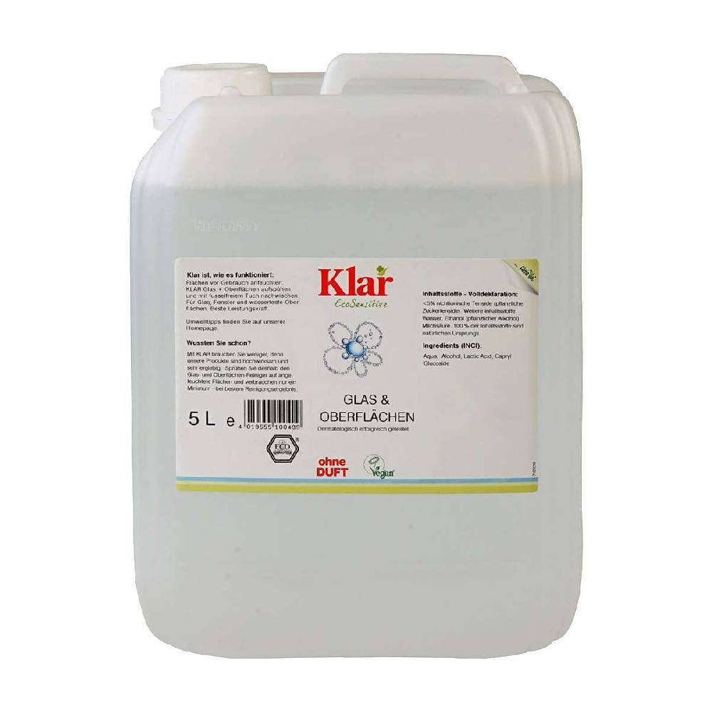klar Clear glass and surface cleaner, 5 liter canister