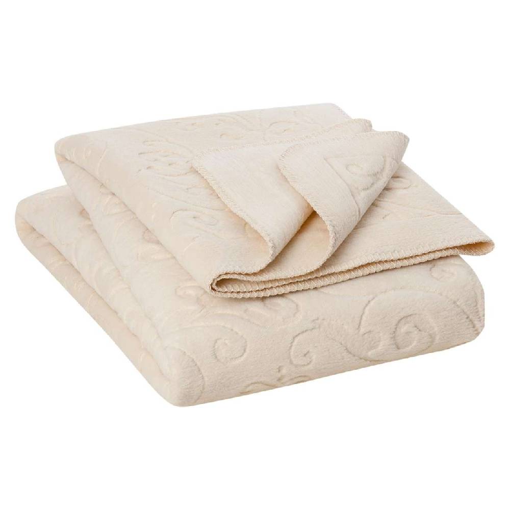 purenature Cotton blanket natural white with ornaments