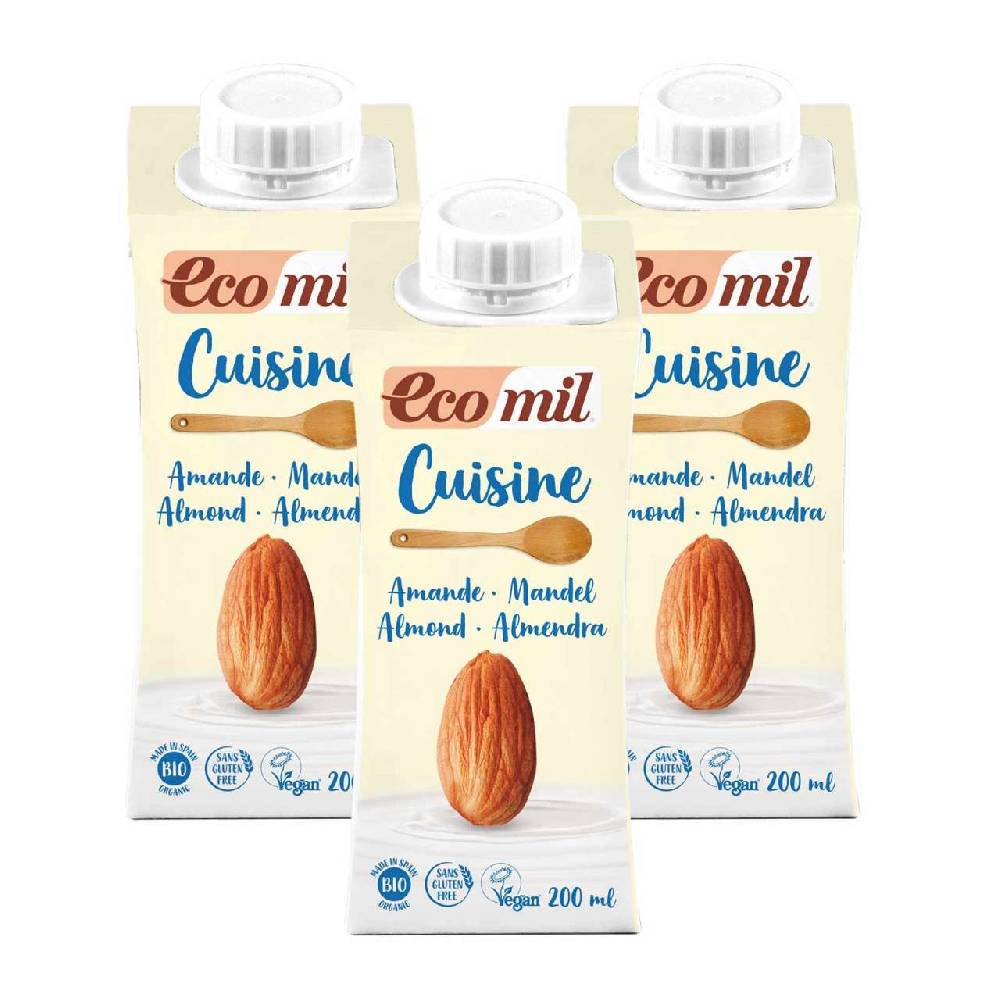 ecomil Cuisine cream substitute almonds without soy, only 8% fat! 3er Spar Pack