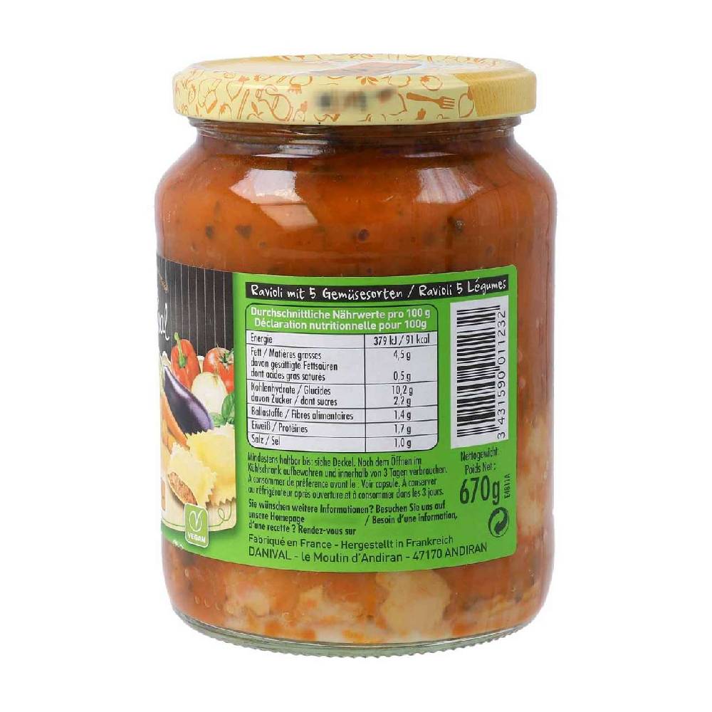 Danival Ravioli With Vegetables