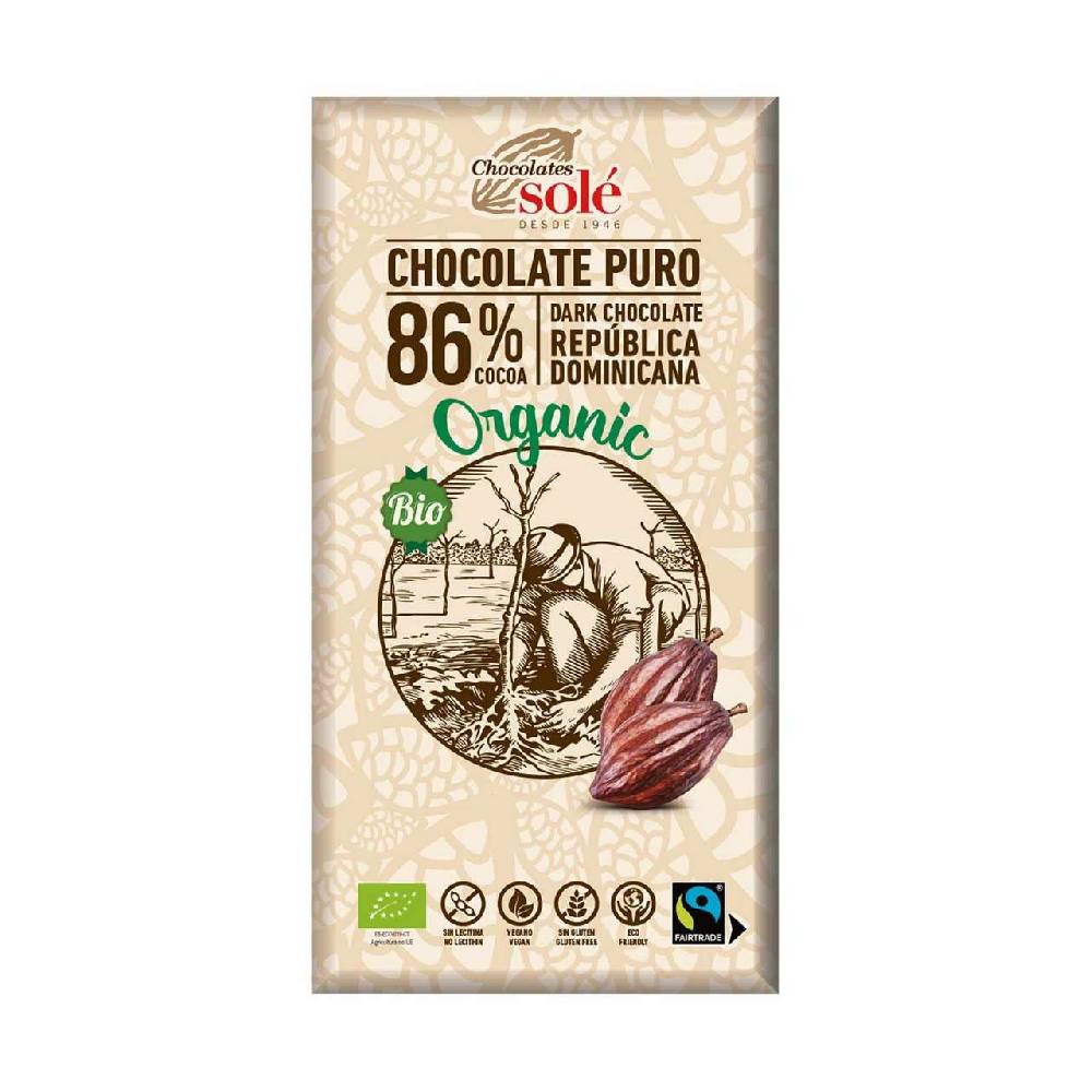 chocolates-sole Dunkle Schokolade mit hohem Kakaoanteil 86% aus Spanien