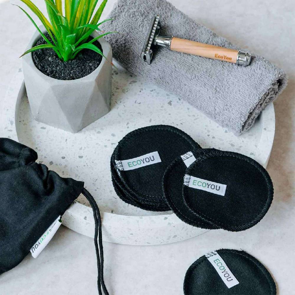 Ecoyou EcoYou Make-up Remover Pads Black - Set Of 10 Made From Organic Cotton