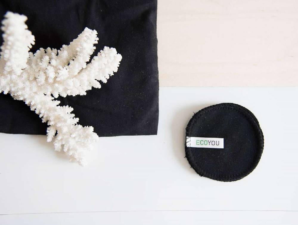 Ecoyou EcoYou Make-up Remover Pads Black - Set Of 10 Made From Organic Cotton